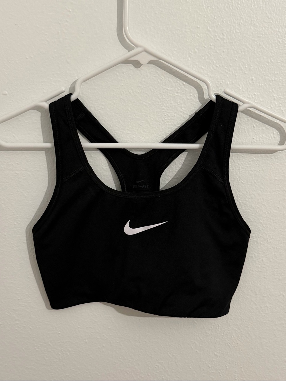 Nike Black Sports Bra with White Swoosh